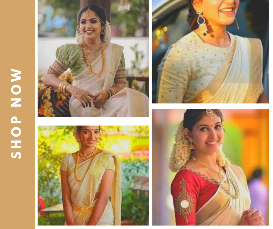 Kerala Saree and 10 Blouse Styles www.vannamayil
