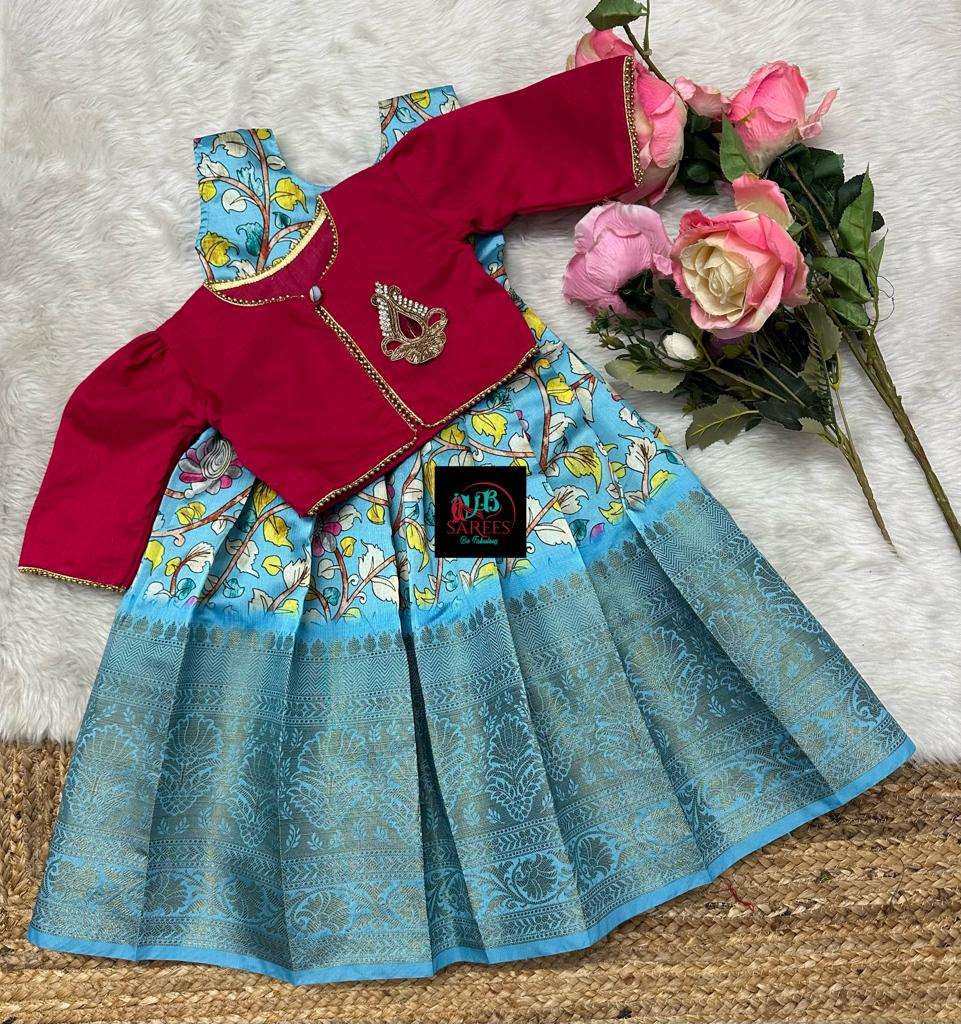 0 - 14 years Kalamkari short frock with over coat