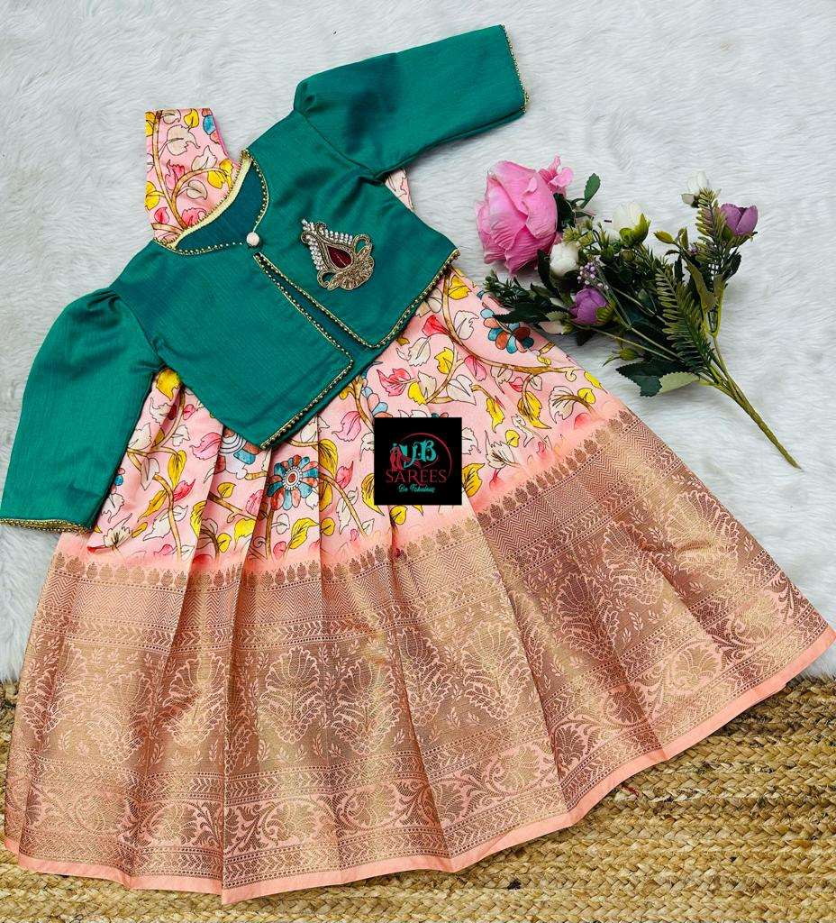 0 - 14 years Kalamkari short frock with over coat