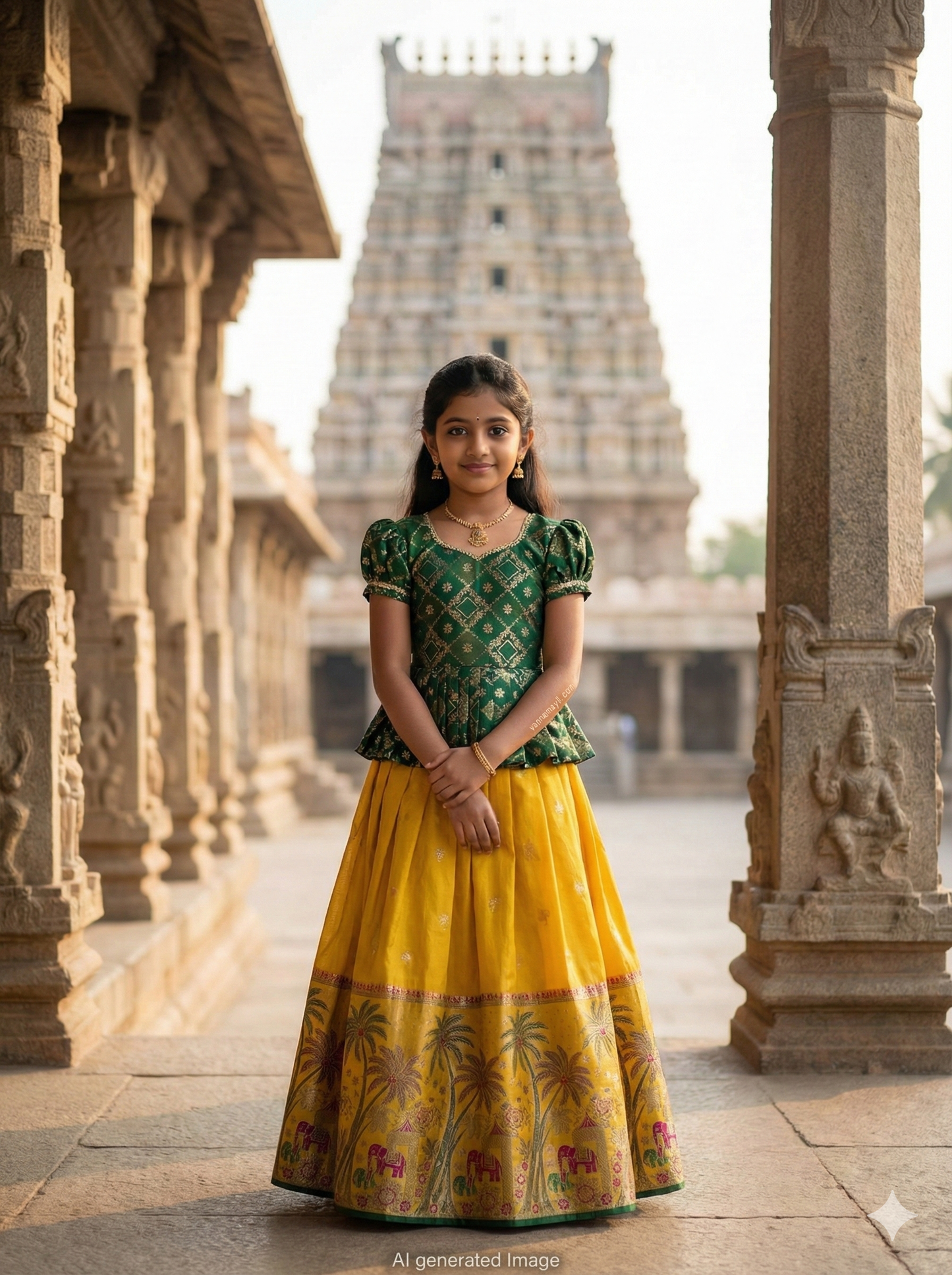 Dola Silk kids Skirt and Top