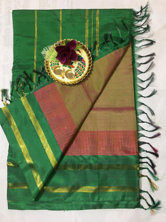 Madisar 10 yards vaalai pattu korvai tower border saree