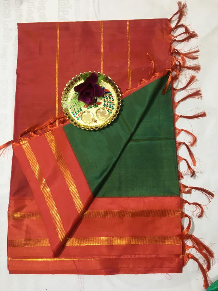 Madisar 10 yards vaalai pattu korvai border saree