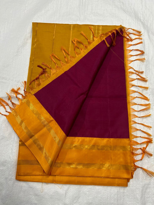 Madisar 10 yards vaalai pattu korvai border saree