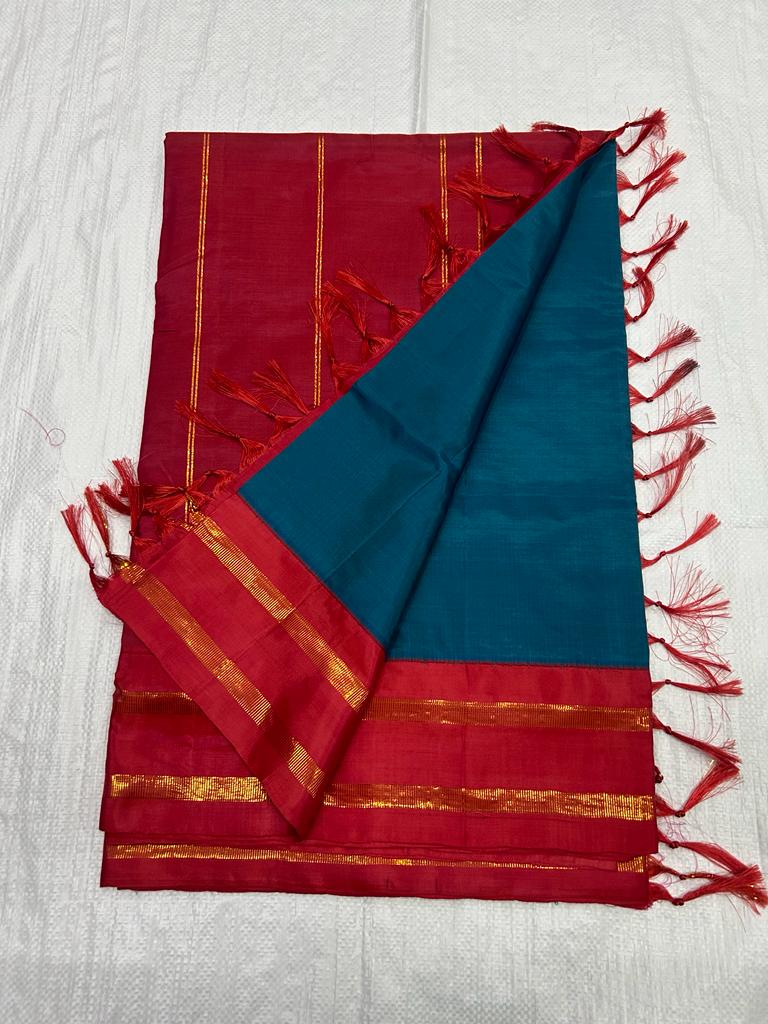 Madisar 10 yards vaalai pattu korvai border saree