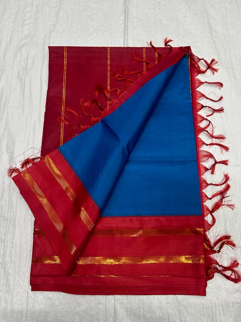 Madisar 10 yards vaalai pattu korvai border saree