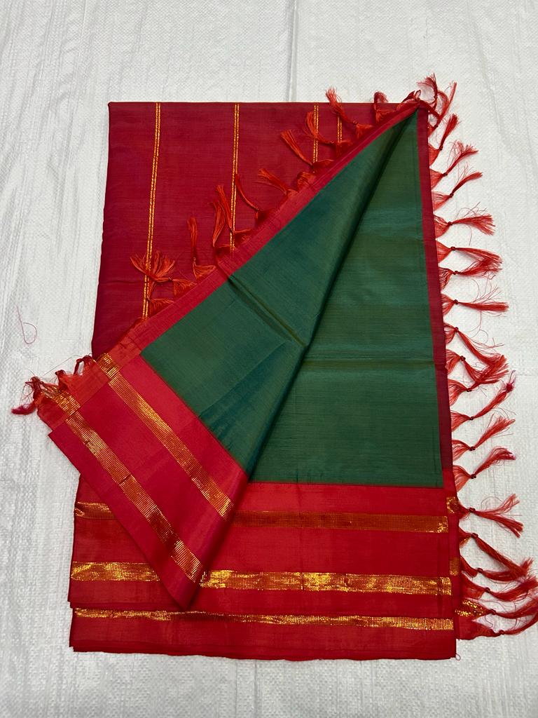 Madisar 10 yards vaalai pattu korvai border saree