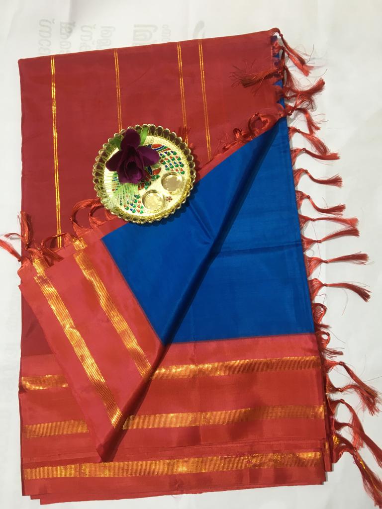 Madisar 10 yards vaalai pattu korvai border saree