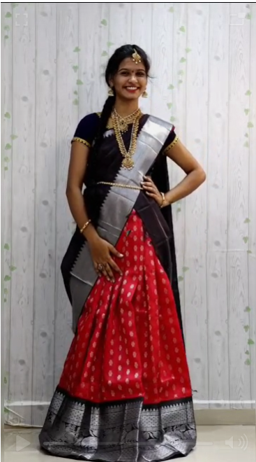 Mangalagiri pattu kuppadam kanchi border lehenga material