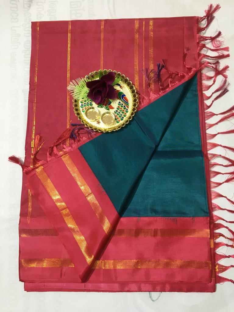 Madisar 10 yards vaalai pattu korvai border saree