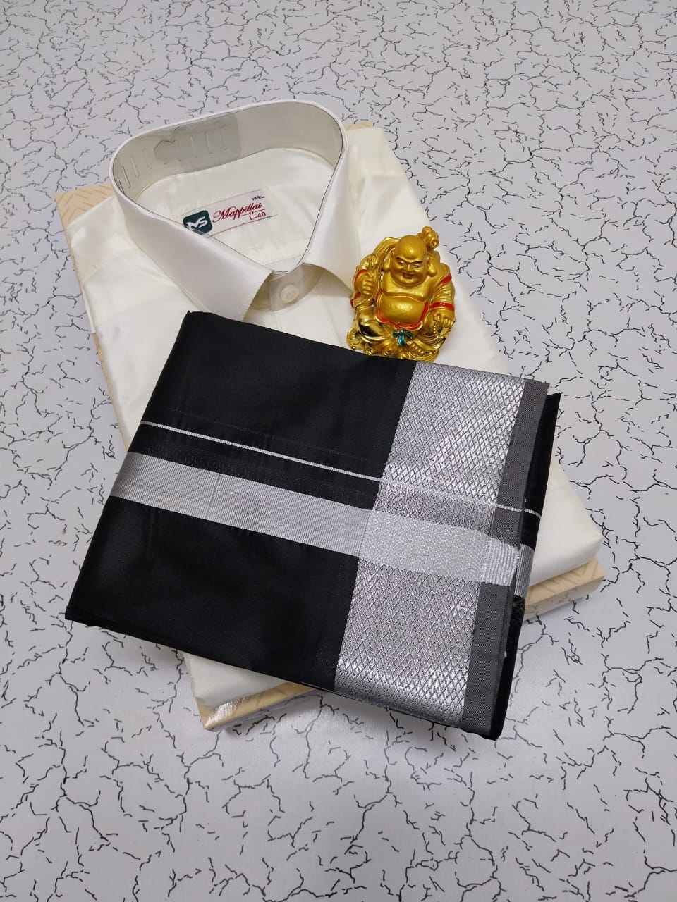 Semi-Silk Men's Shirt and Dhoti Set
