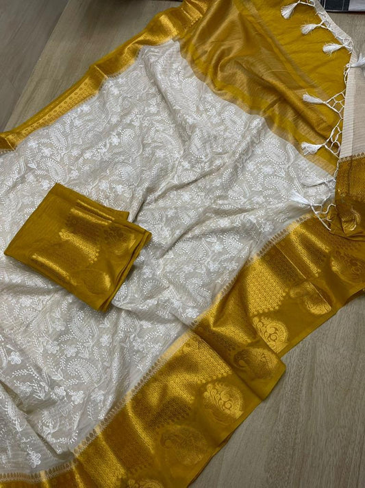 Banarasi Dyable Georgette Soft Saree