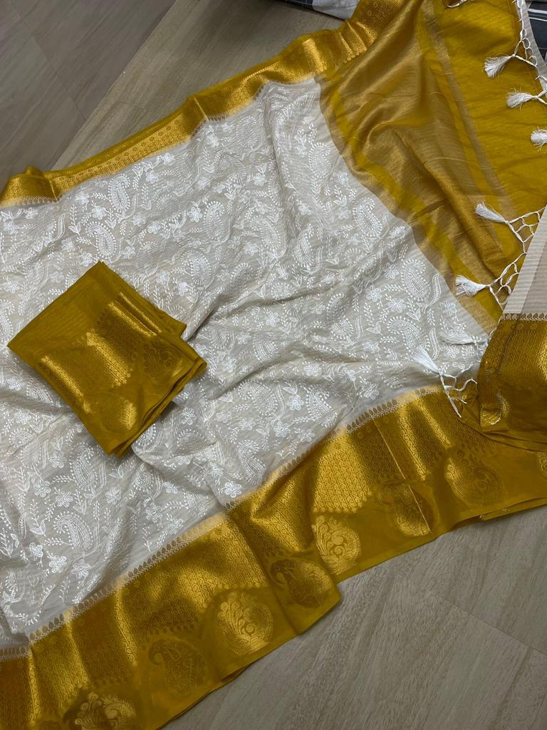Banarasi Dyable Georgette Soft Saree