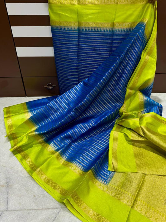 Banarasi Dyable Georgette Soft Silk Saree
