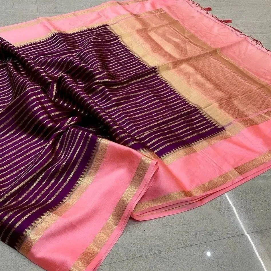 Banarasi Dyable Georgette Soft Silk Saree