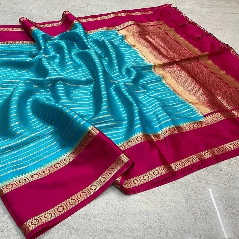 Banarasi Dyable Georgette Soft Silk Saree