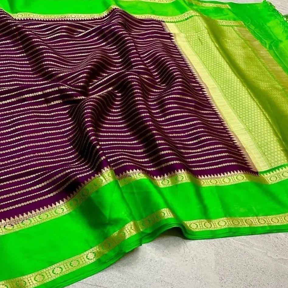 Banarasi Dyable Georgette Soft Silk Saree