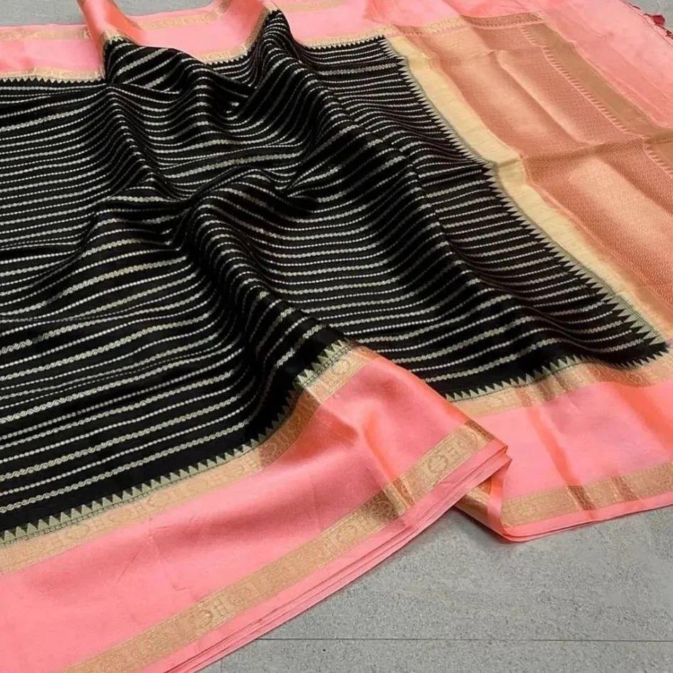 Banarasi Dyable Georgette Soft Silk Saree