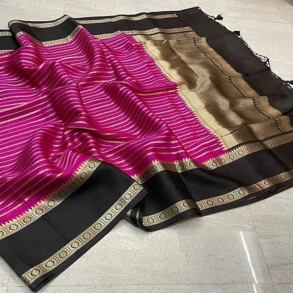 Banarasi Dyable Georgette Soft Silk Saree