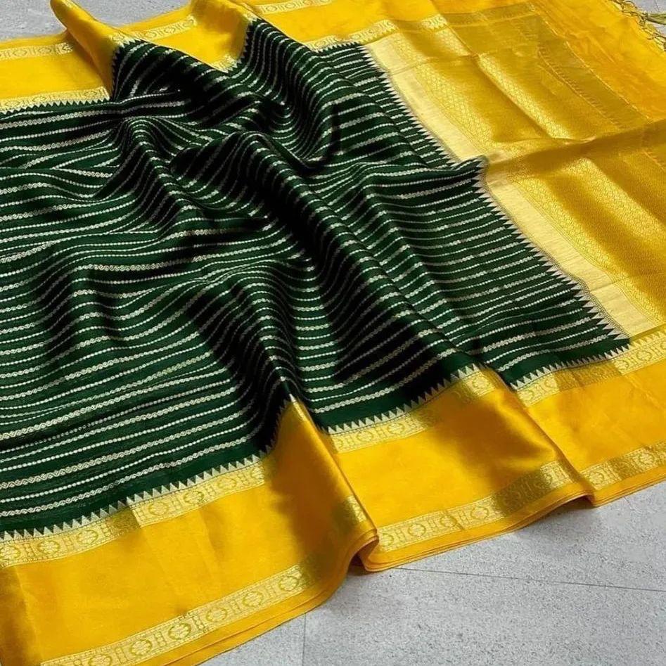 Banarasi Dyable Georgette Soft Silk Saree