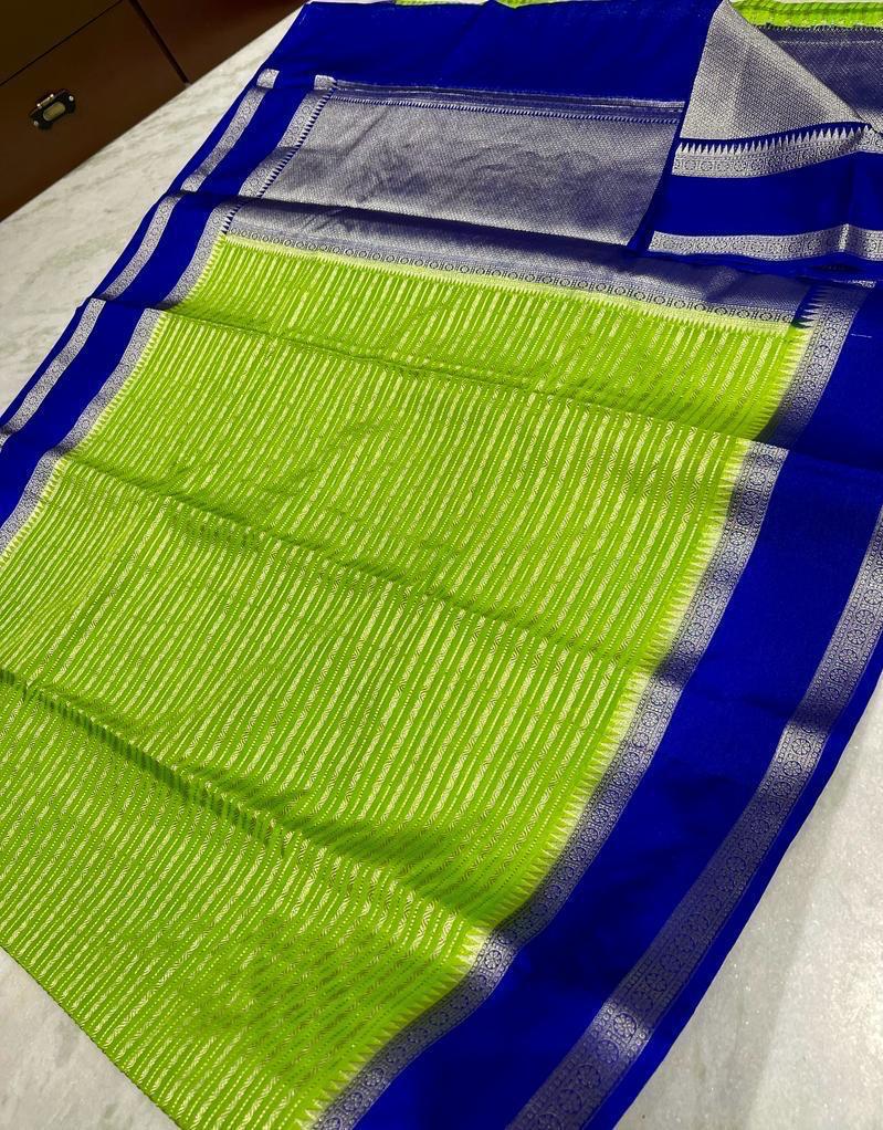 Banarasi Dyable Georgette Soft Silk Saree