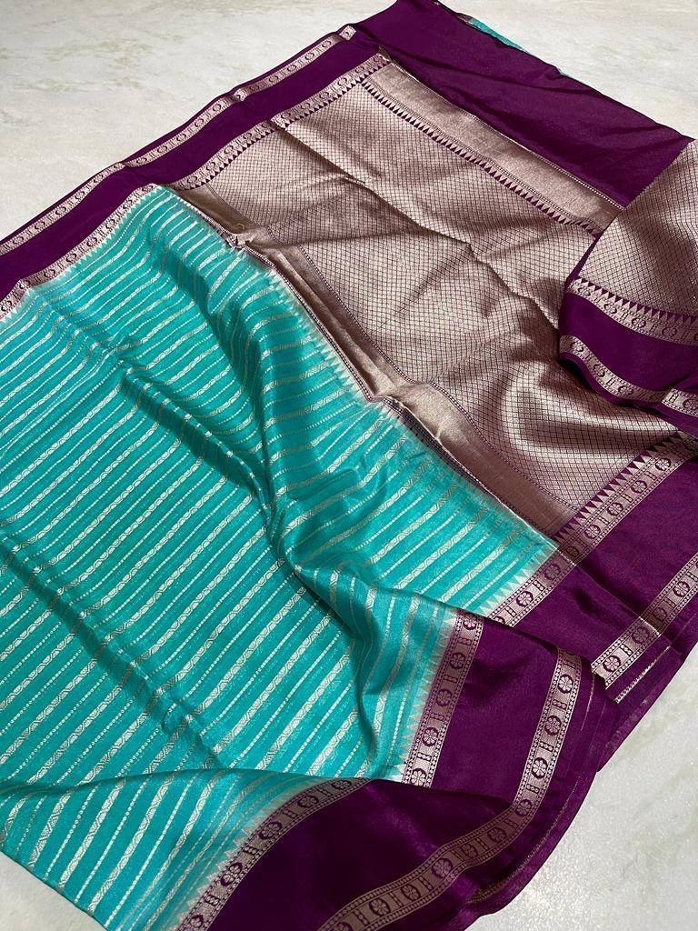 Banarasi Dyable Georgette Soft Silk Saree