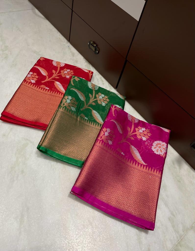Banarasi Dyable Warm Soft Silk Saree