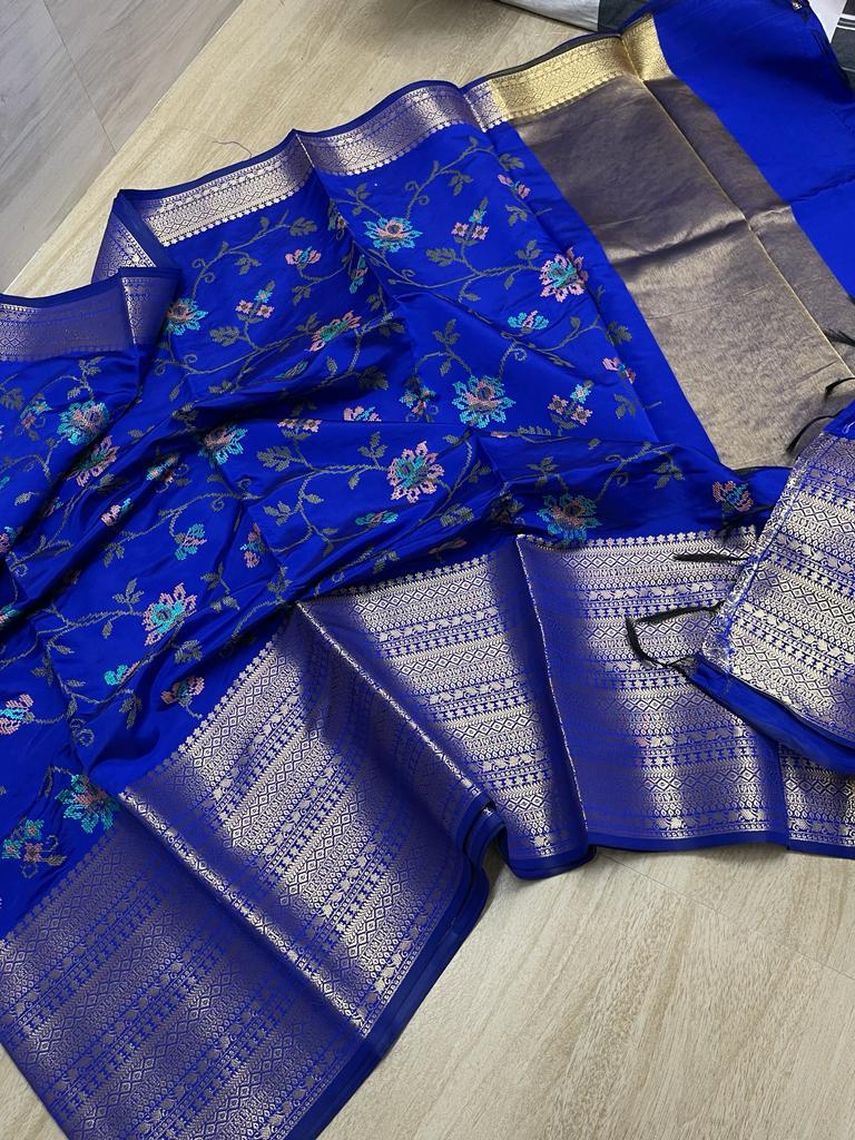 Banarasi Embroidery Soft Silk Saree