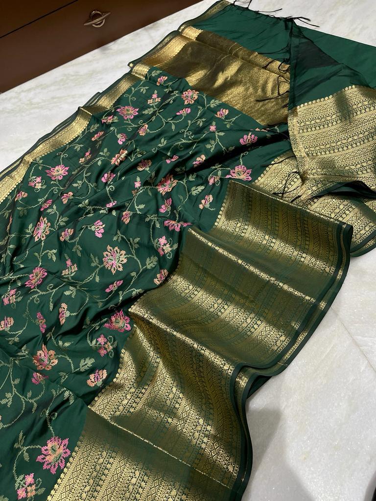 Banarasi Embroidery Soft Silk Saree
