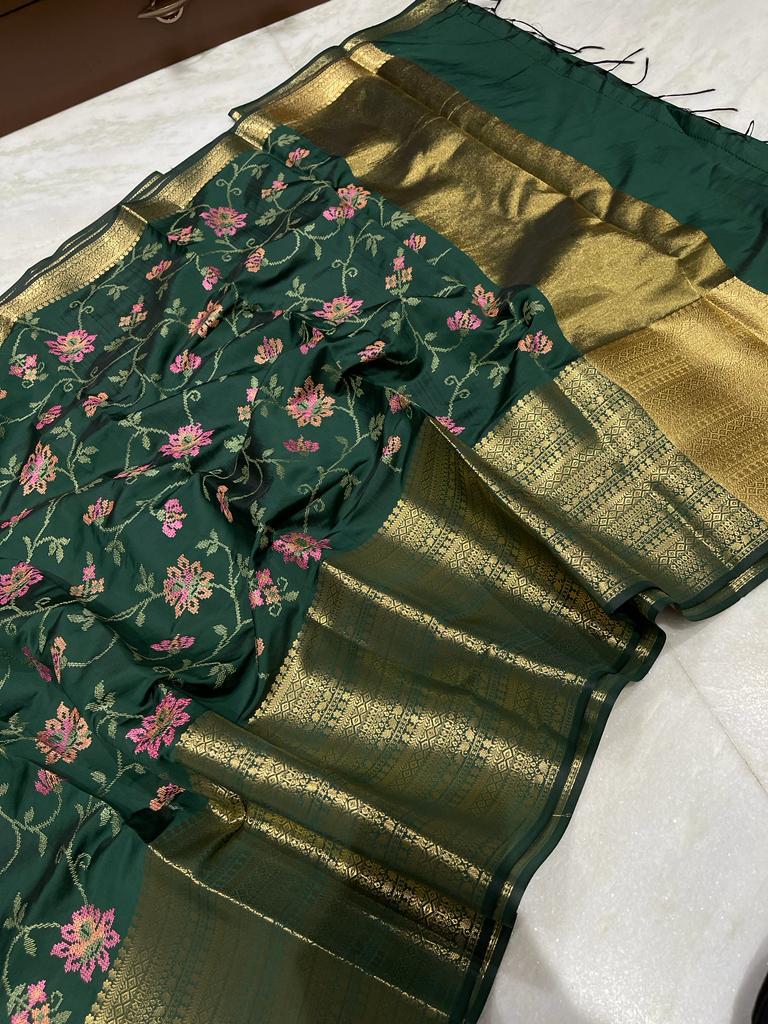 Banarasi Embroidery Soft Silk Saree