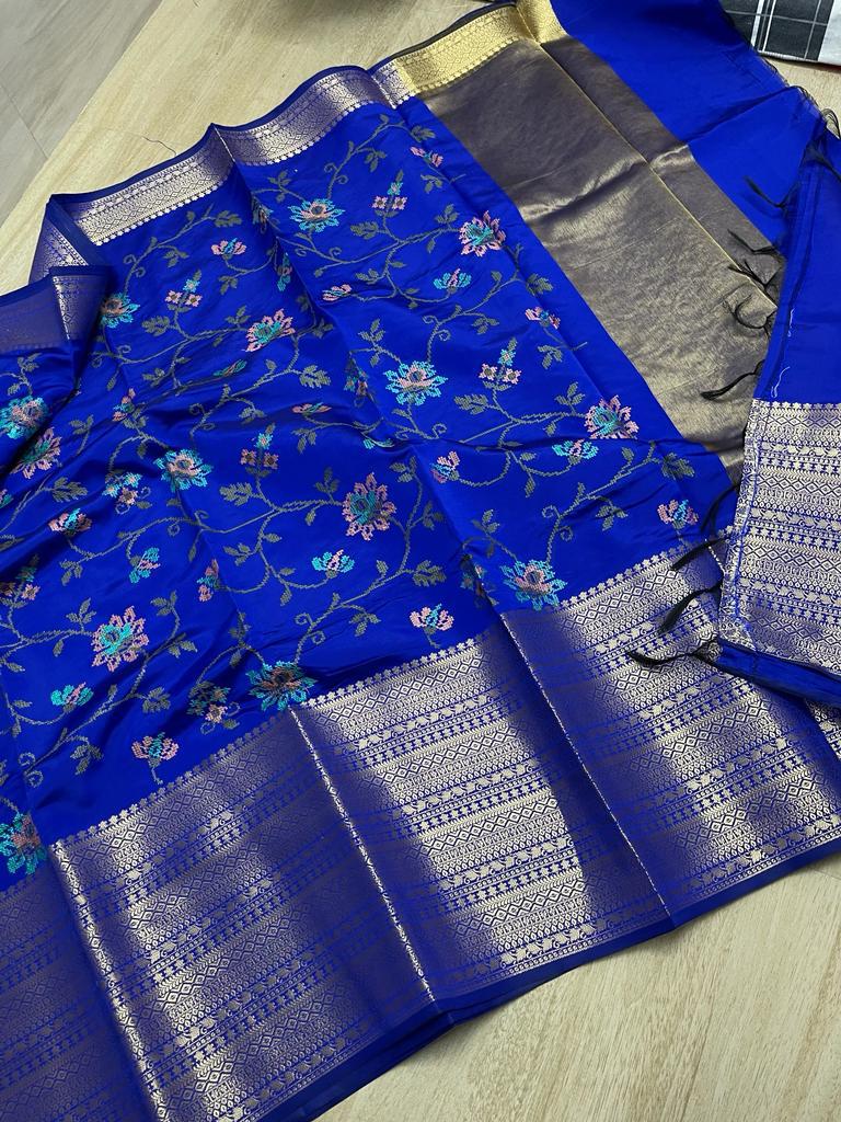 Banarasi Embroidery Soft Silk Saree