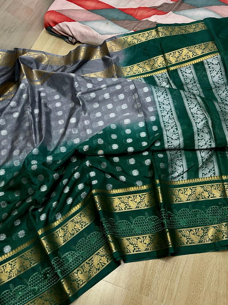 Banarasi Embroidery Work With Cutwork Saree