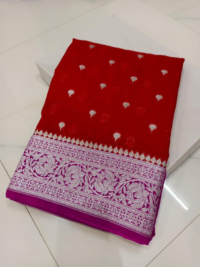 Banarasi Georgette Katan Silk Saree