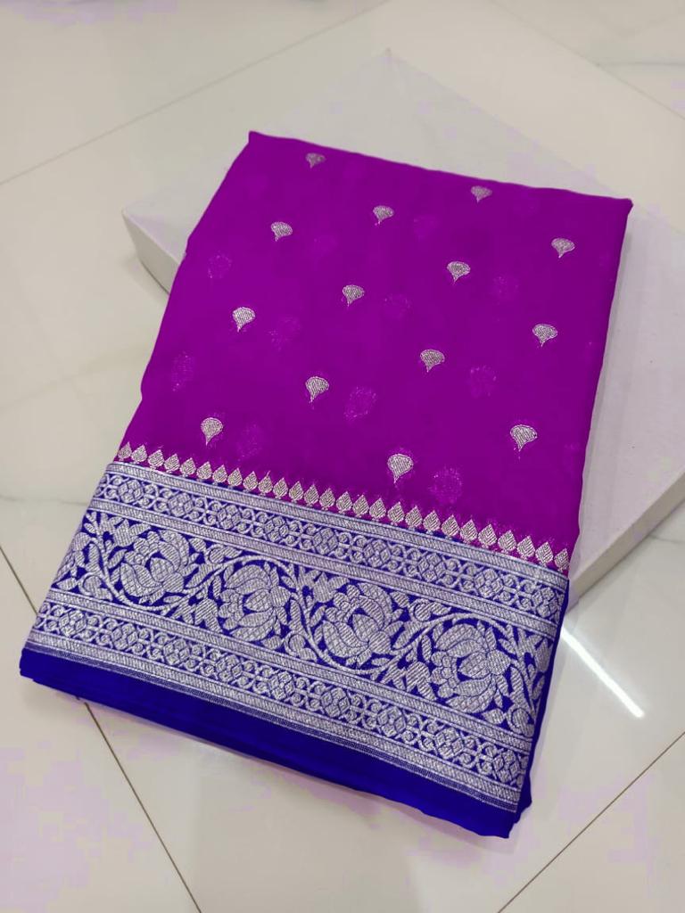 Banarasi Georgette Katan Silk Saree