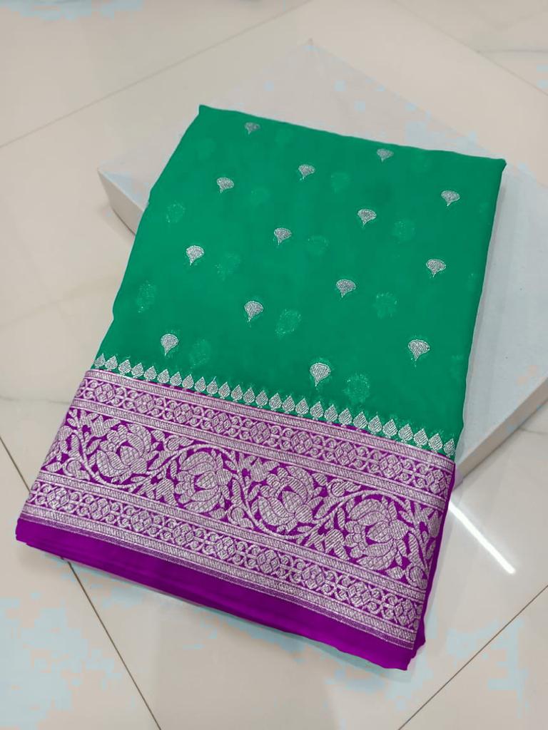 Banarasi Georgette Katan Silk Saree