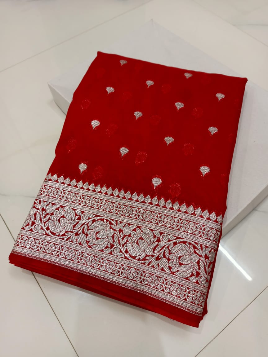 Banarasi Georgette Katan Silk Saree