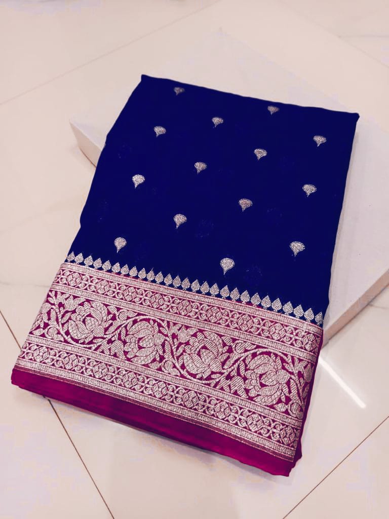 Banarasi Georgette Katan Silk Saree