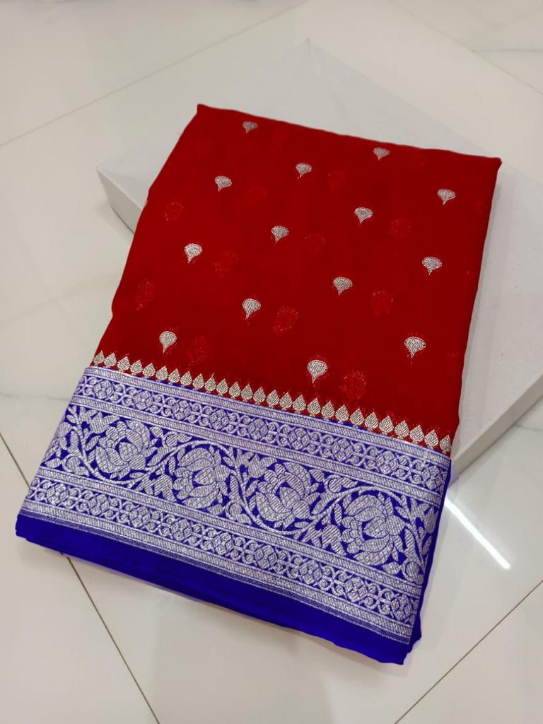 Banarasi Georgette Katan Silk Saree