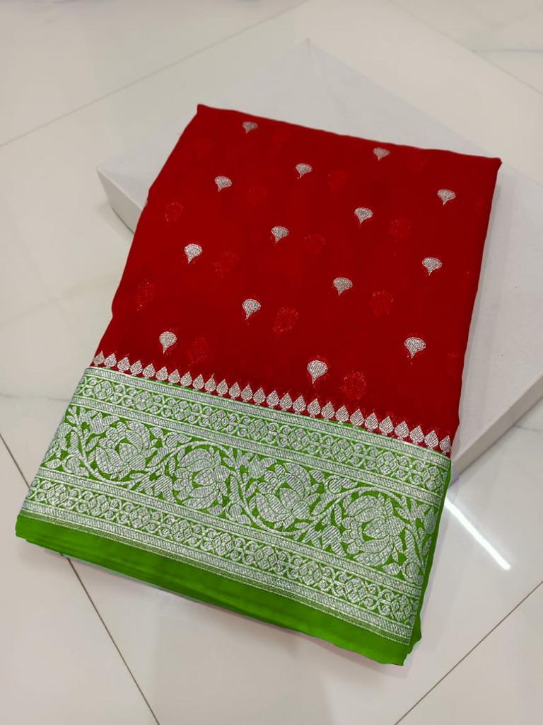 Banarasi Georgette Katan Silk Saree
