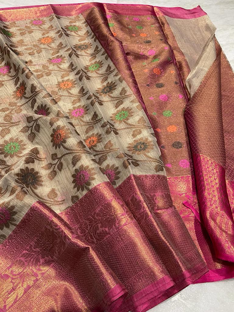 Banarasi Khadi Cotton Soft Saree