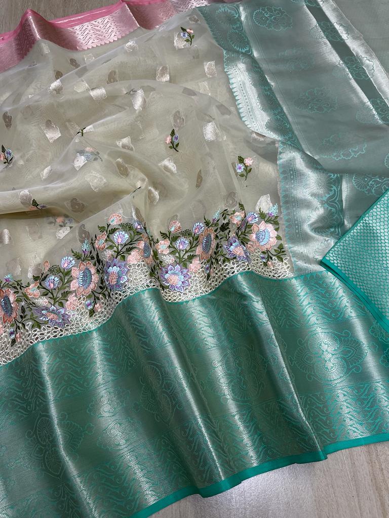 Banarasi Kora Organza Butti Saree