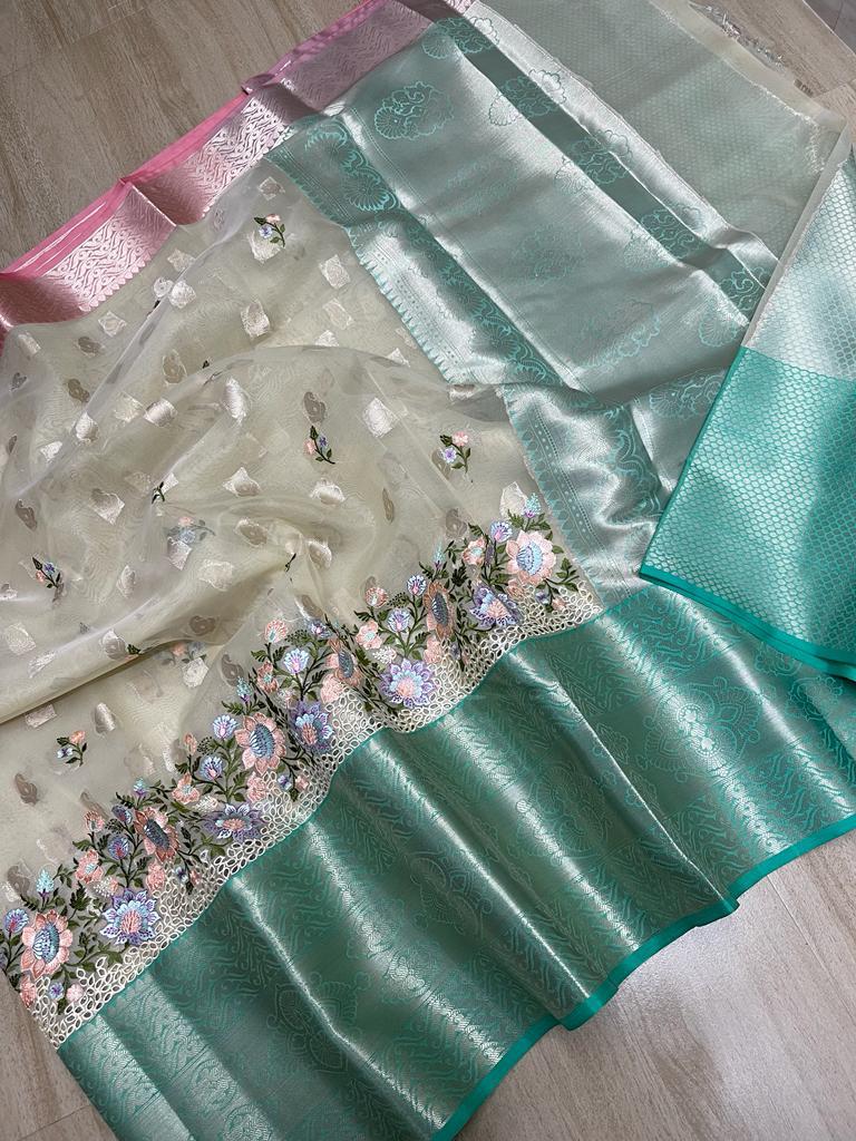 Banarasi Kora Organza Butti Saree