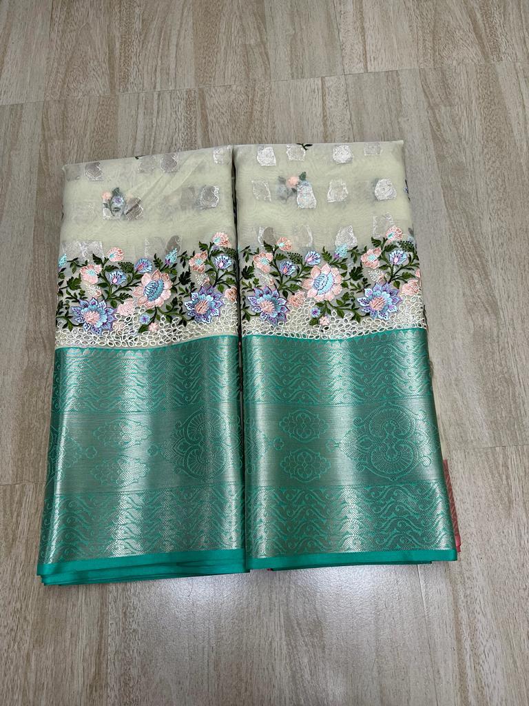 Banarasi Kora Organza Butti Saree