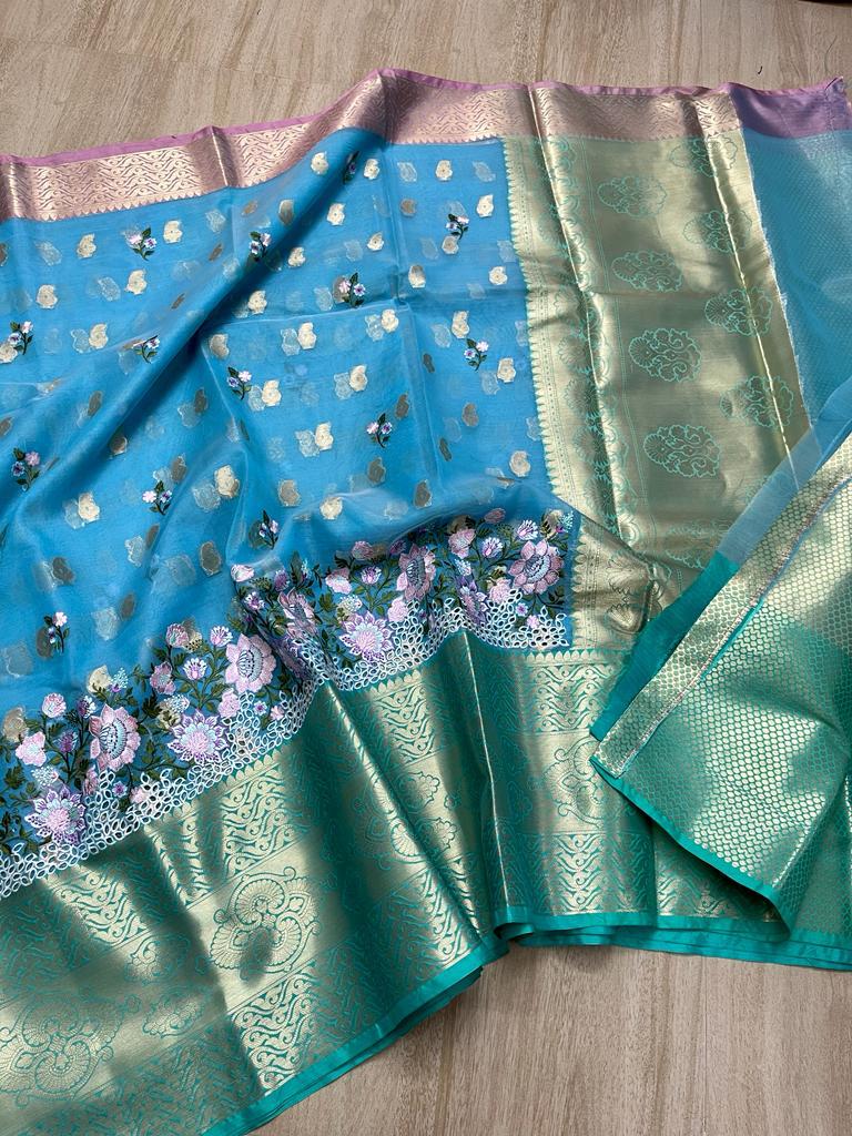 Banarasi Kora Organza Butti Saree