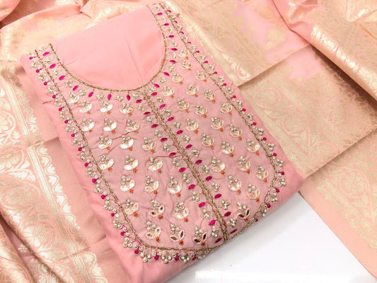 Chanderi soft silk dress material