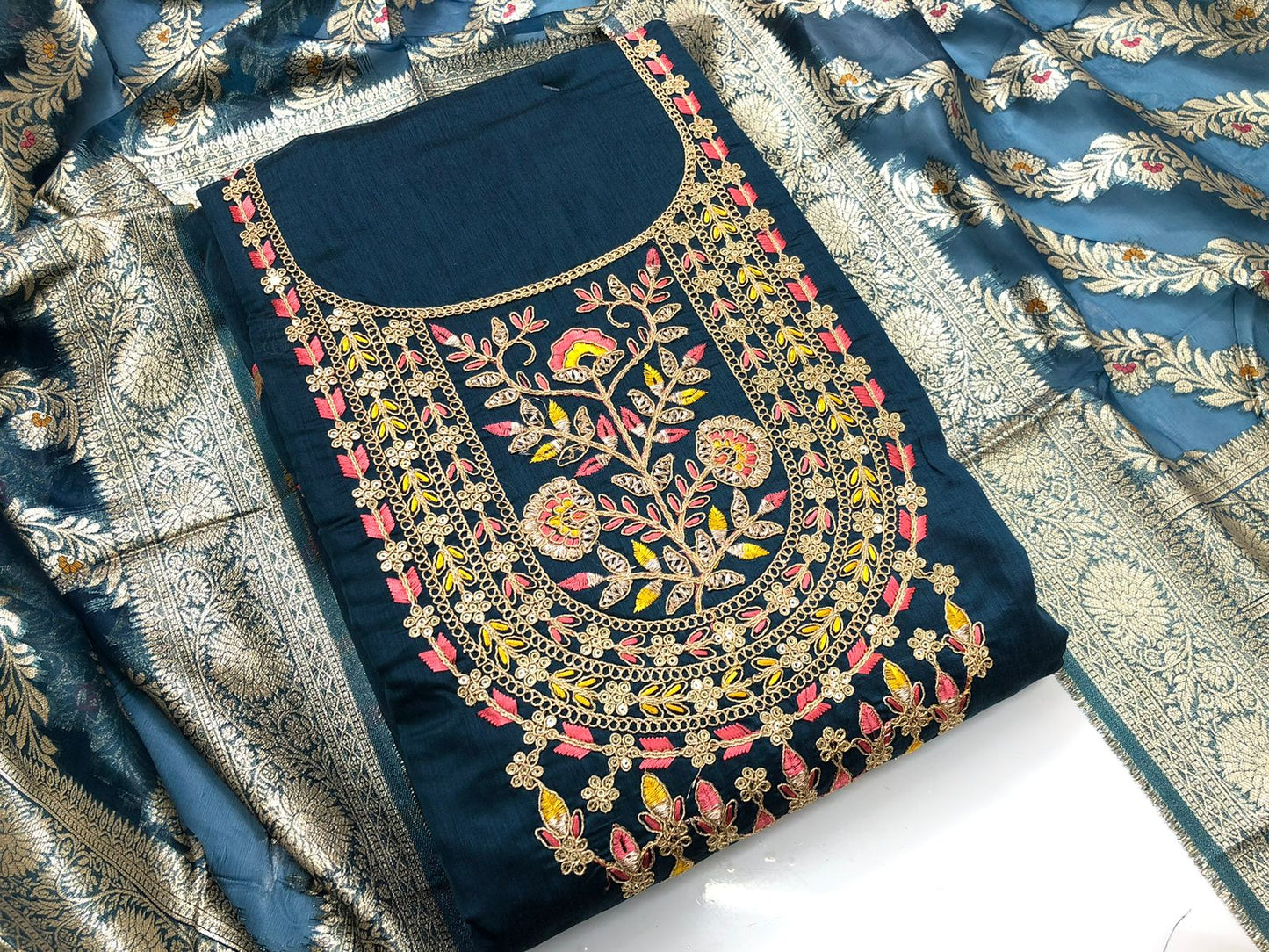 Chanderi Soft Silk Dress Material