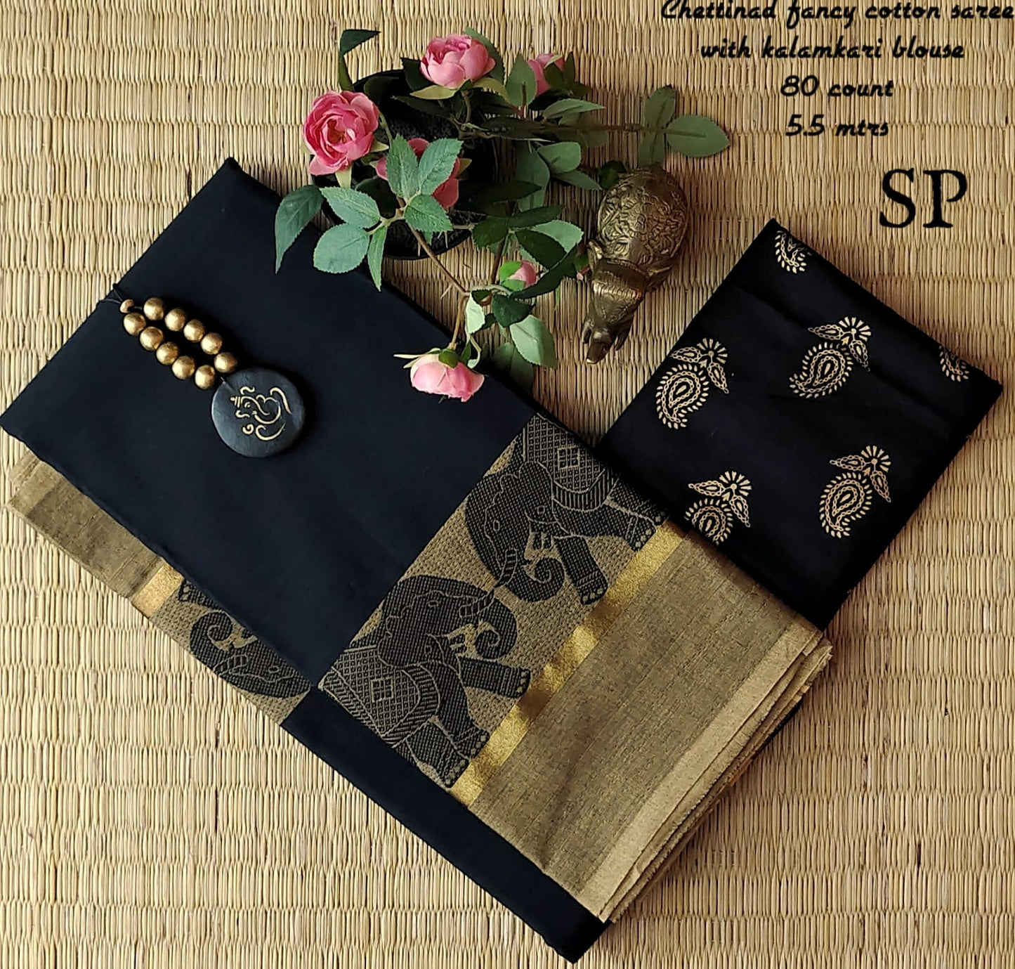 Chettinad fancy cotton saree