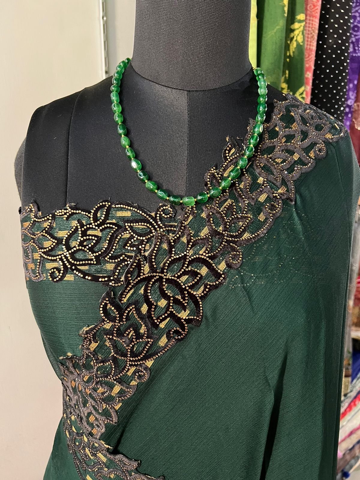 Chiffon Crepe Velvet Cut Work Saree