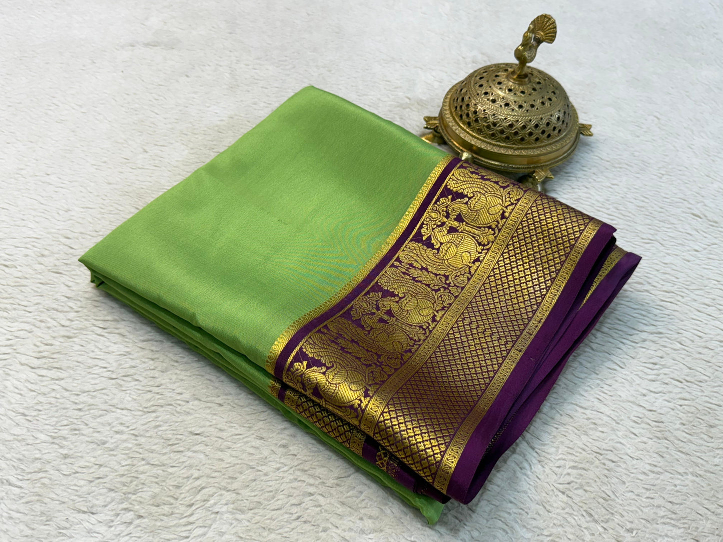 Contrast color pure mysore silk saree