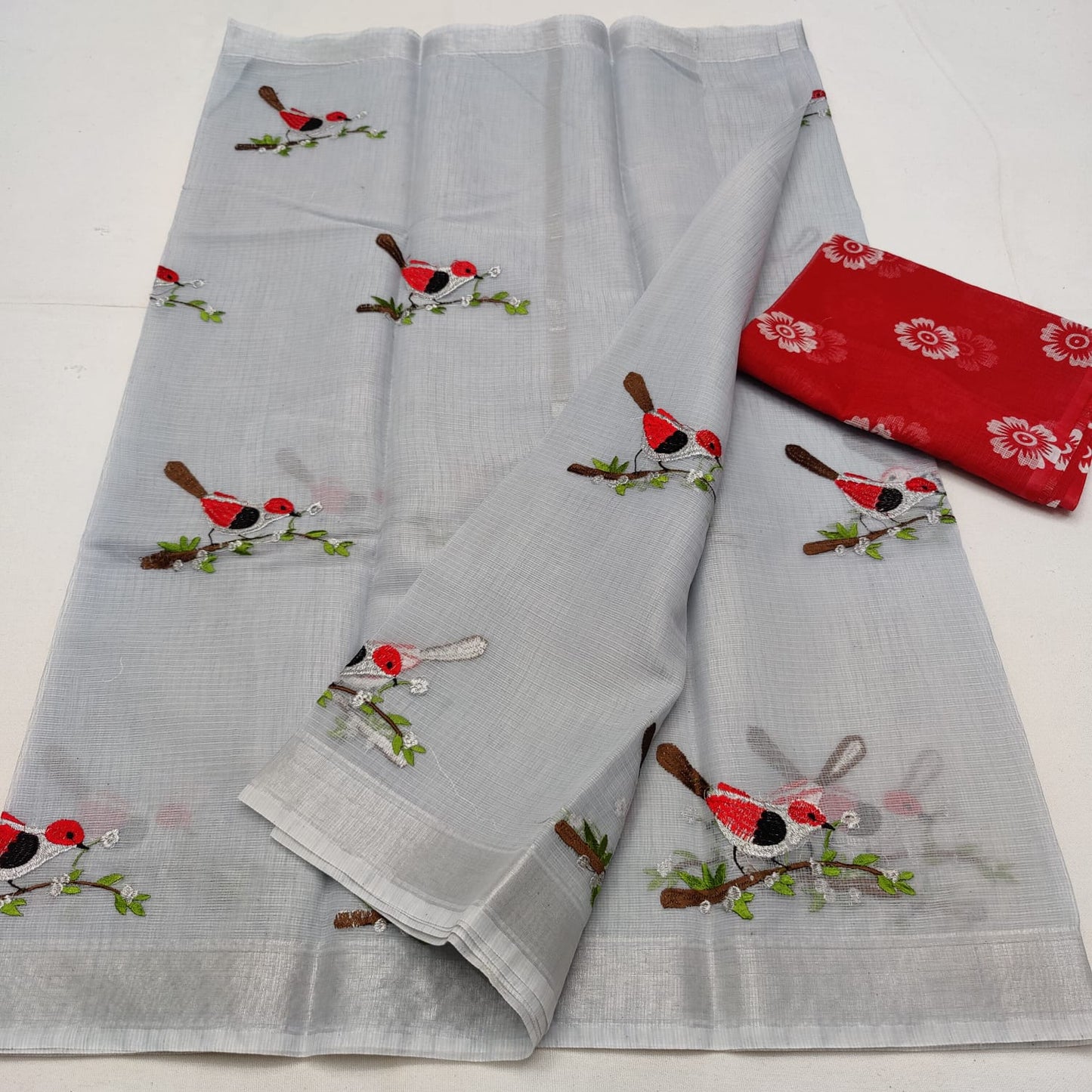 Cotton kota embroidery saree