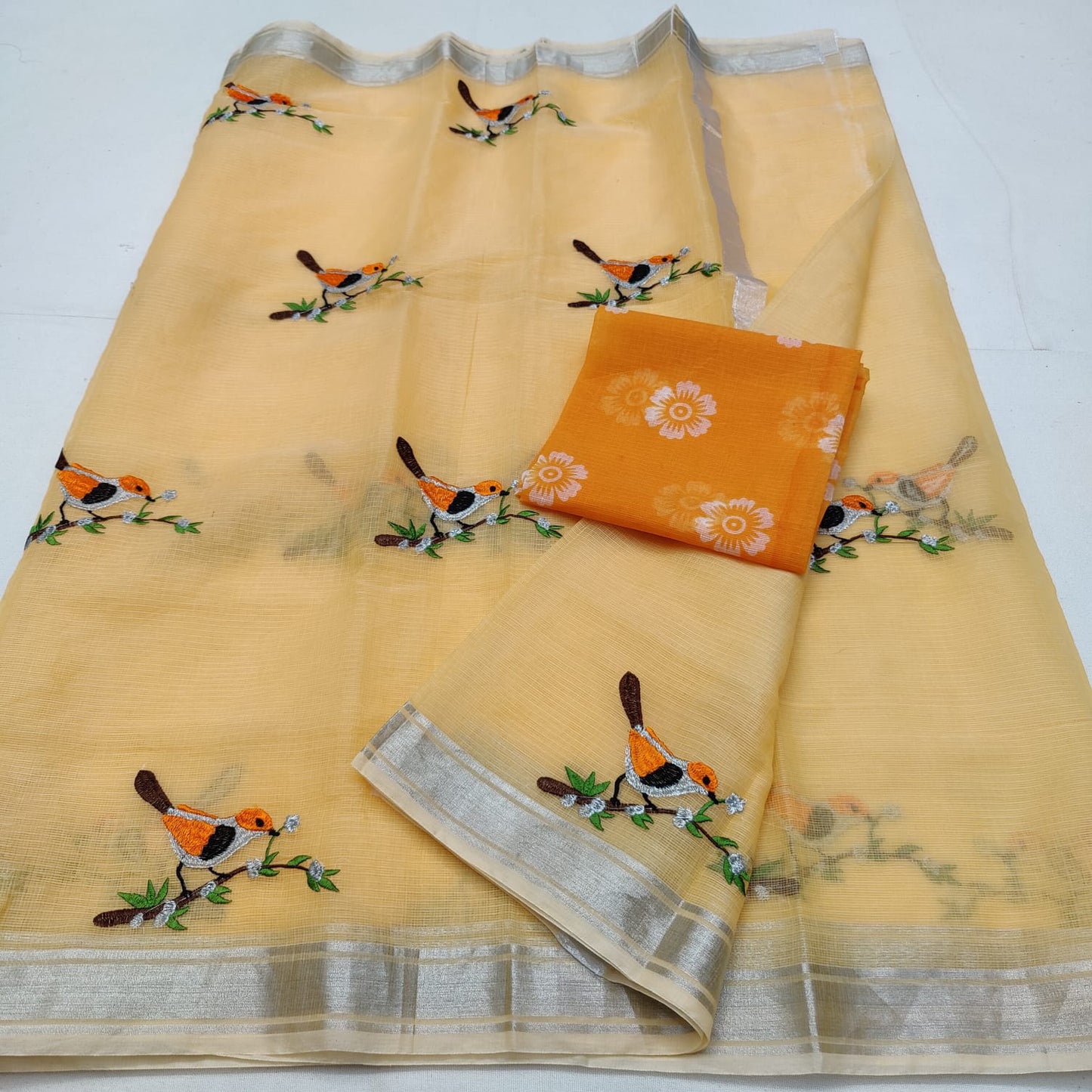 Cotton kota embroidery saree